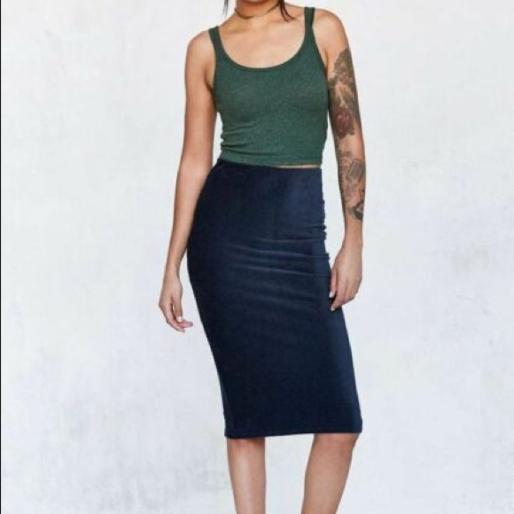 Urban Outfitters Blue, Corduroy, Pencil Skirt